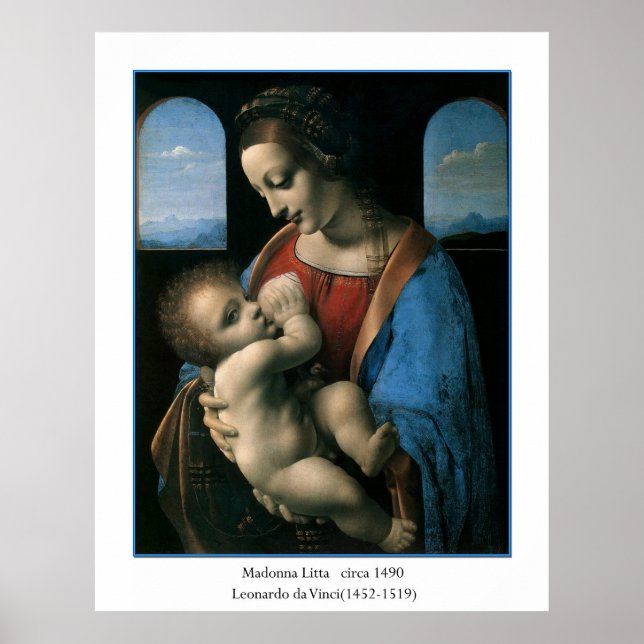 Madonna Litta av Leonardo Da Vinci Poster (Framsidan)