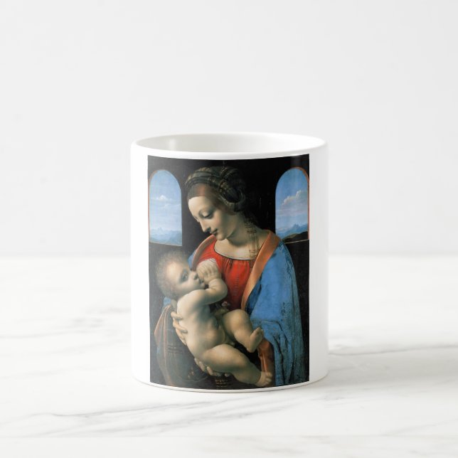Madonna Litta, Leonardo da Vinci, 1490-1491 Kaffemugg (Center)