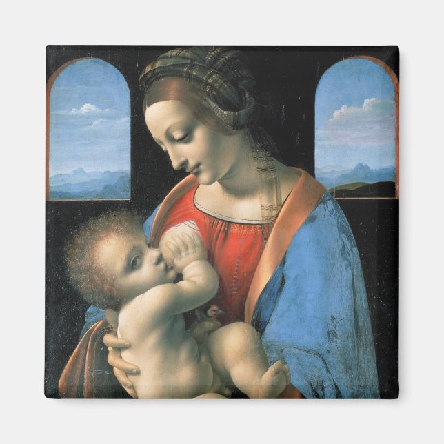 Madonna Litta, Leonardo da Vinci, 1490-1491 Magnet (Framsidan)