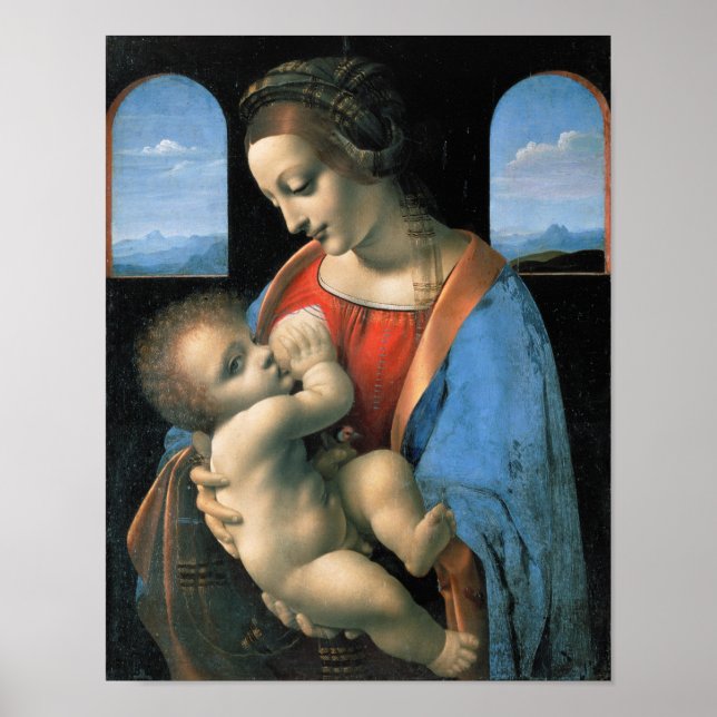 Madonna Litta, Leonardo da Vinci, 1490-1491 Poster (Framsidan)