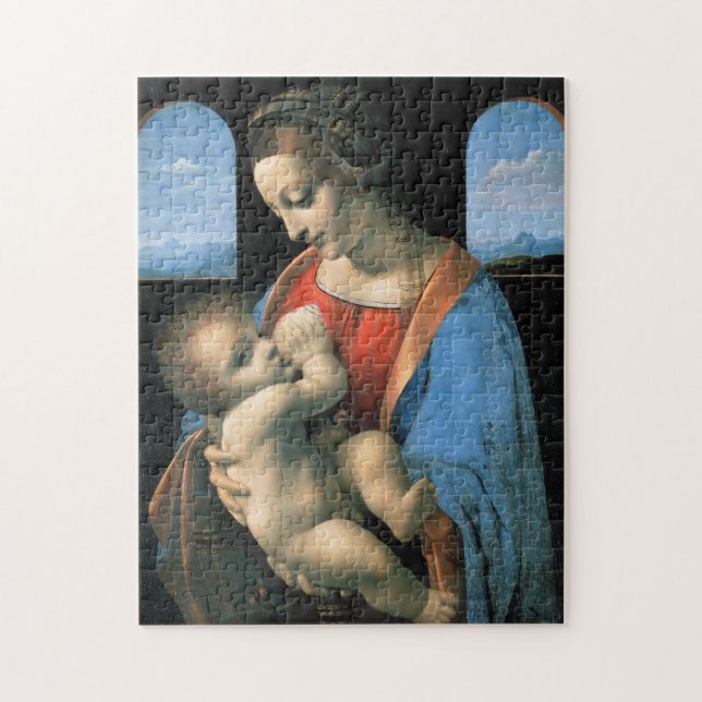 Madonna Litta, Leonardo da Vinci, 1490-1491 Pussel (Vertikal)