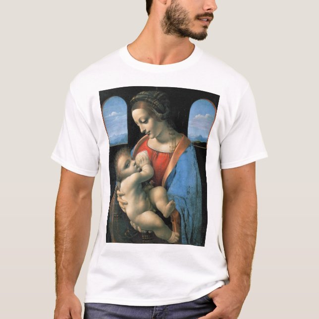 Madonna Litta, Leonardo da Vinci, 1490-1491 T Shirt (Framsida)