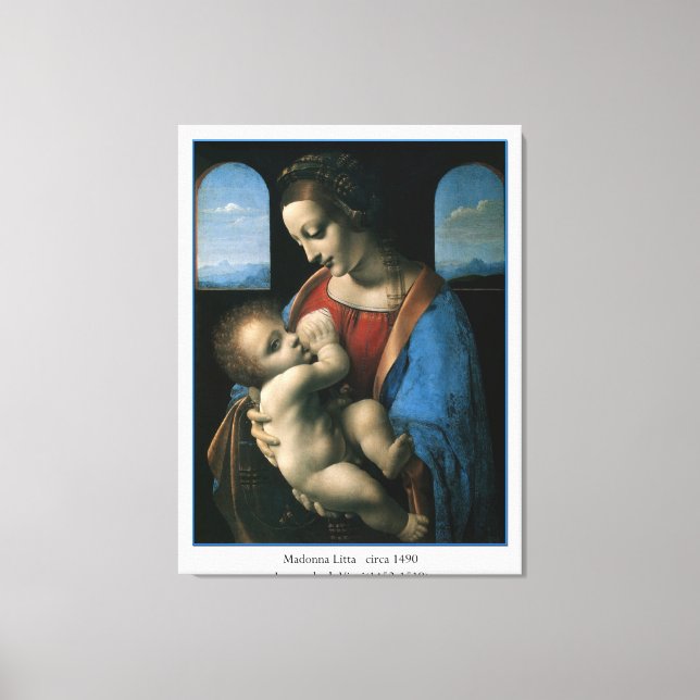 Madonna Litta Leonardo Da Vinci Canvastryck (Framsida)