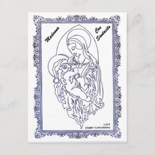 Madonna lurar Santacito Helg Vykort