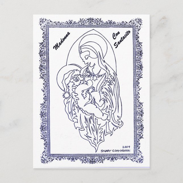 Madonna lurar Santacito Helg Vykort (Framsida)