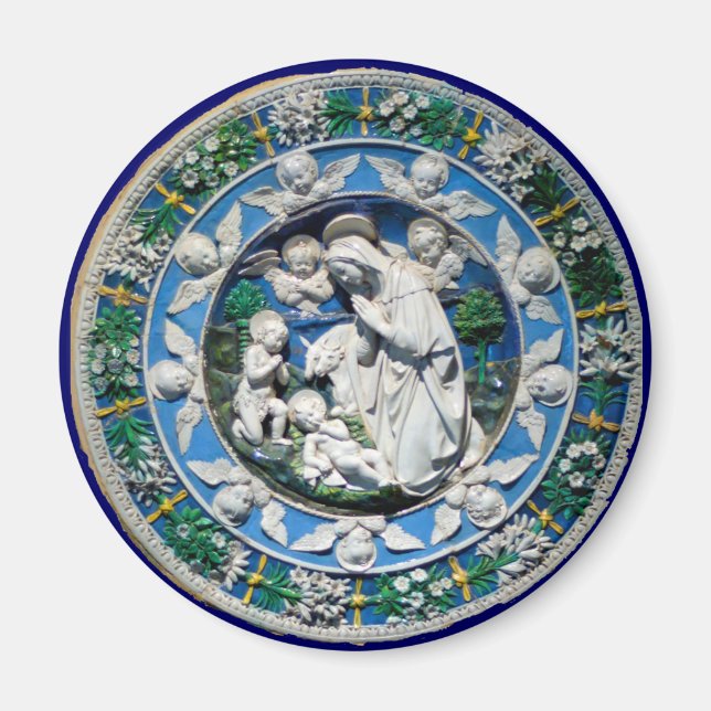 MADONNA MED BARN OCH ÄNGLAR MAGNET (Framsidan)