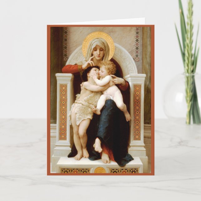 Madonna med barn och John Baptist, Bouguereau Helgkort (Framsida)