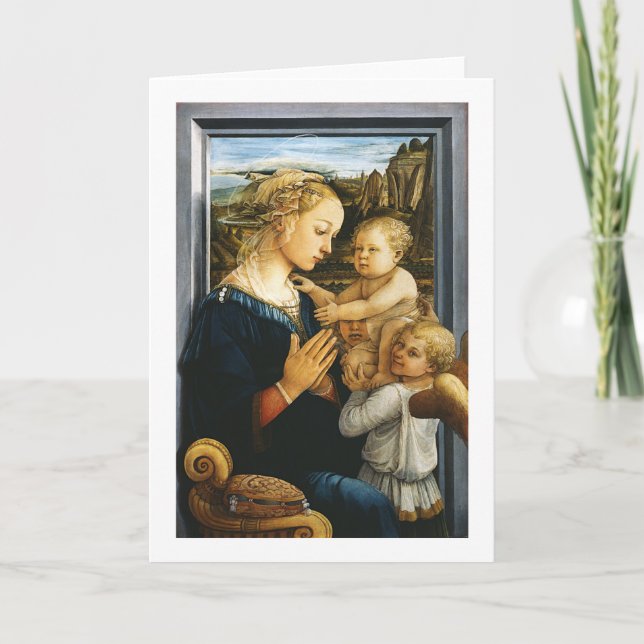 Madonna med barn och två Änglar, Filippo Lippi Kort (Framsida)
