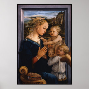 Madonna med barn och två Änglar - Lippi - Poster