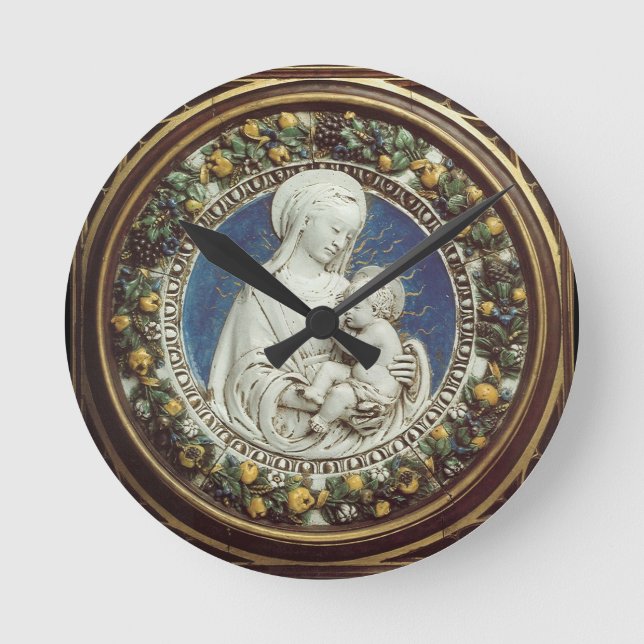 MADONNA MED BARN Round Rund Klocka (Framsida)