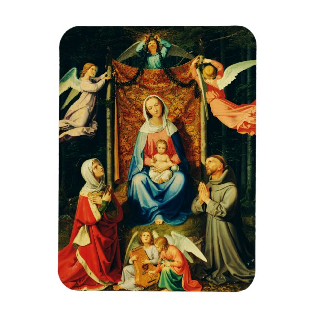 Madonna med barn, S:ta Adelheid och S:te Franciscu Magnet (Vertikal)