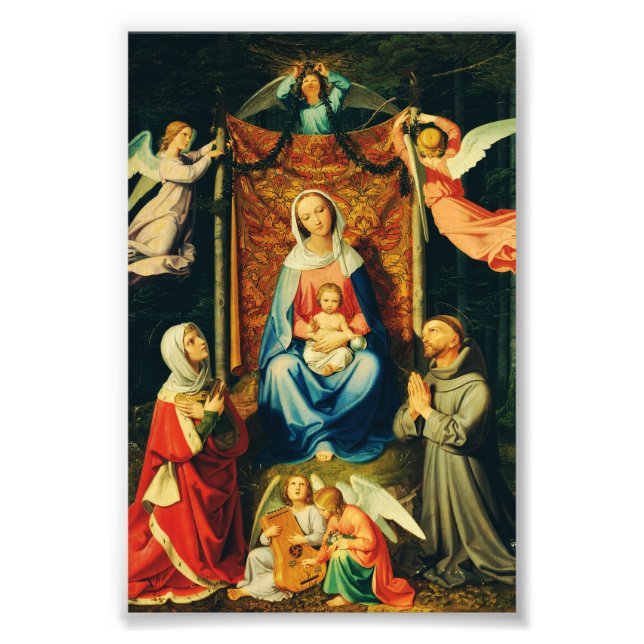 Madonna med barn, S:ta Adelheid och S:te Francisku Fototryck (Framsidan)