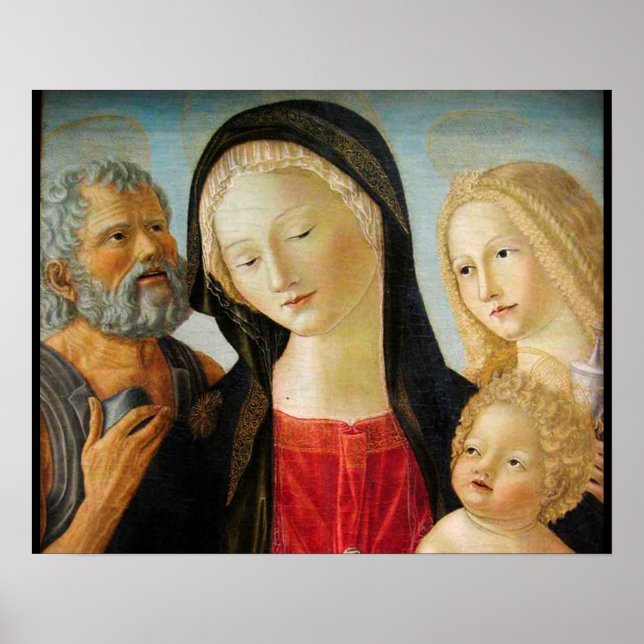 Madonna med barn, St Hieronymus och Maria Magdalen Poster (Framsidan)