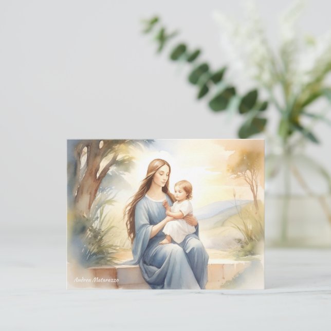 Madonna med Child Jesus Vykort (Stående Fram)