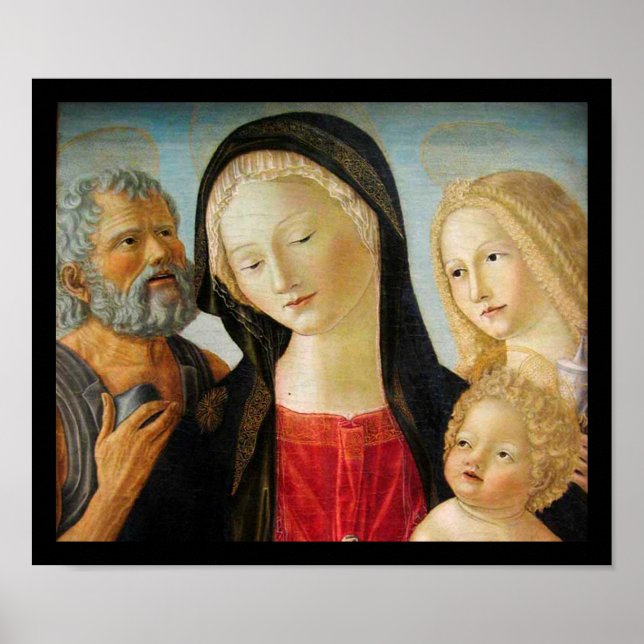 Madonna med Child, St Jerome och Mary Magdalene Poster (Framsidan)