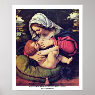 Madonna med Grönten Cushion Poster