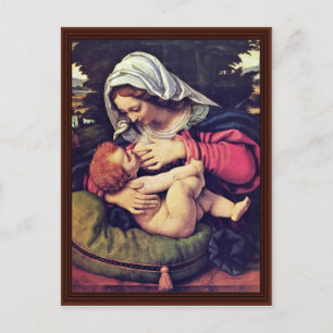 Madonna med Grönten Cushion Vykort