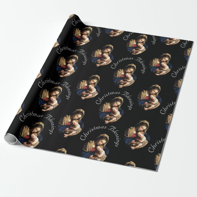 Madonna med Jesusbarnet Anpassningsbar jul Presentpapper (Utrullad)