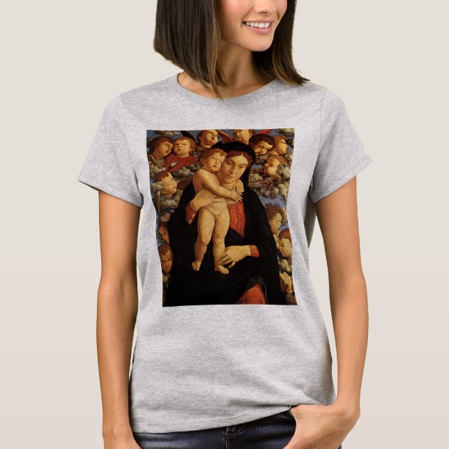 Madonna med keruber av Andrea Mantegna Tee (Framsida)