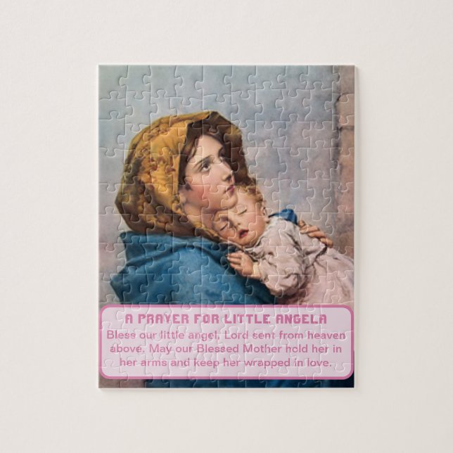 Madonna med Kristus Child Flicka Keepsaké Pussel (Vertikal)