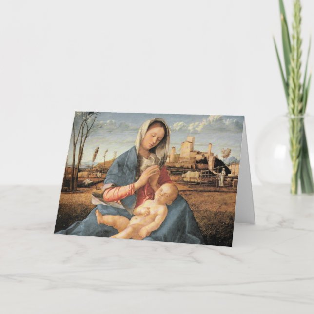 Madonna med Kristus Child Helgkort (Framsida)