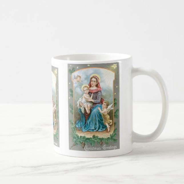 Madonna med Kristus Child Kaffemugg (Höger)