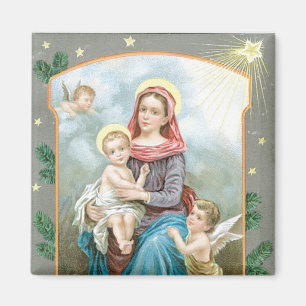 Madonna med Kristus Child Magnet