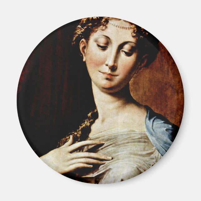 Madonna med lång Nacke av Parmigianino Magnet (Framsidan)