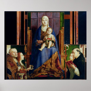 Madonna med Sanktt Nicholas av Bari Poster
