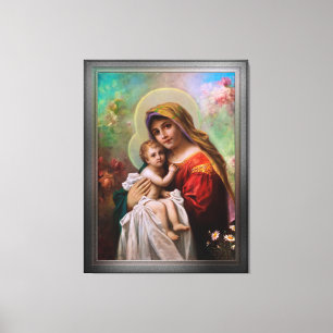 Madonna Mit Dem Jesusknaben av Hans Zatzka Canvastryck