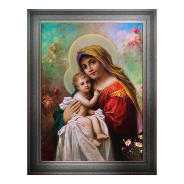Madonna Mit Dem Jesusknaben av Hans Zatzka Fototryck (Framsidan)