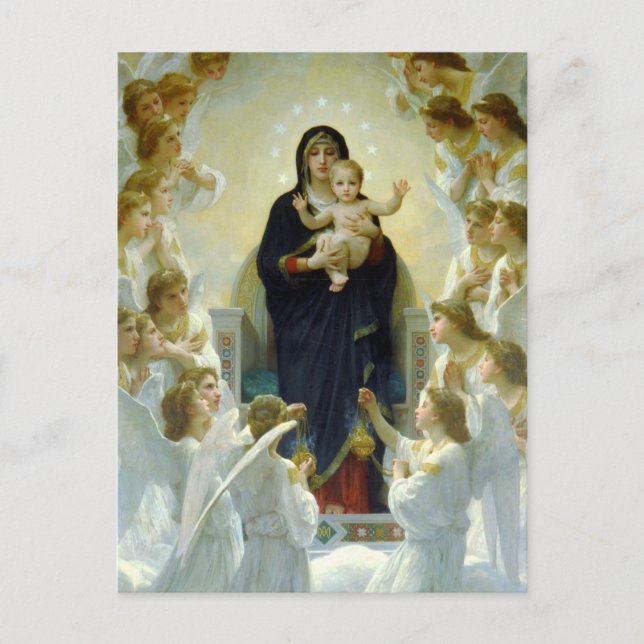 Madonna och Änglar av William Bouguereau Postc Vykort (Framsida)