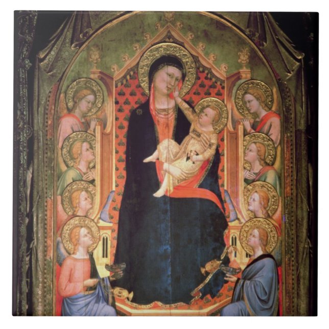 Madonna och barn, 1347 kakelplatta (Framsidan)