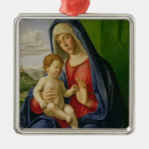 Madonna och barn, 1490s julgransprydnad metall