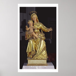 Madonna och barn, 17th århundrade (förgyllt trä) poster