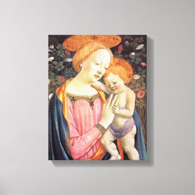 Madonna och barn 2 - Veneziano - c1432 Canvastryck (Framsida)