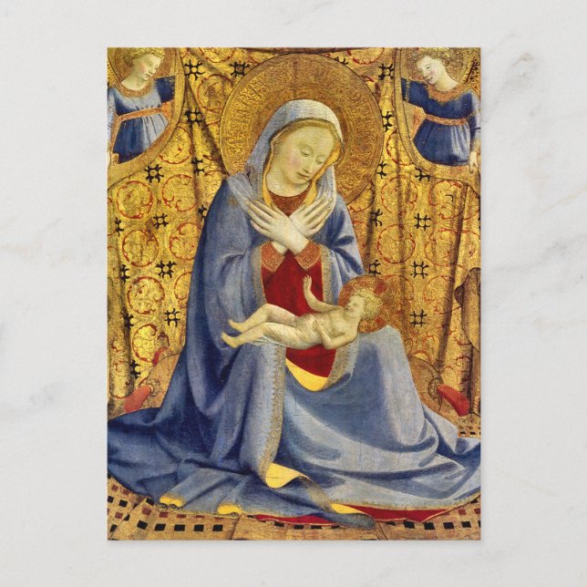 Madonna och barn av Fra Angelico Vykort (Framsida)