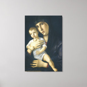 Madonna och barn av Giovanni Bellini Canvastryck