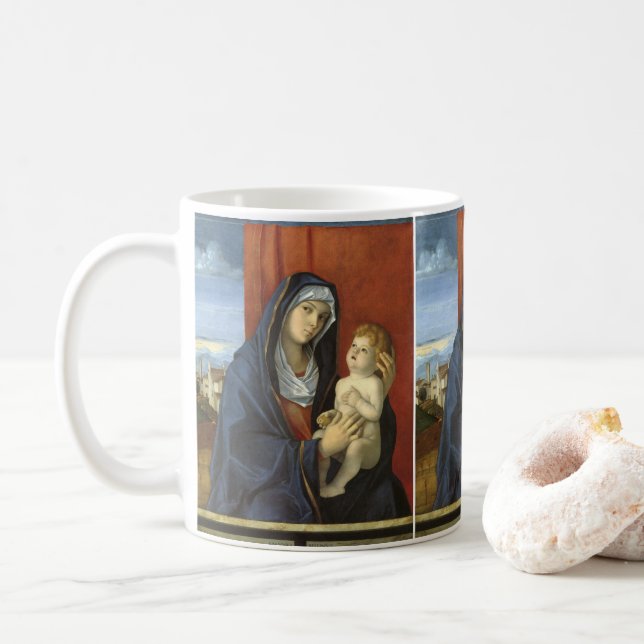 Madonna och barn av Giovanni Bellini Kaffemugg (Med munk)