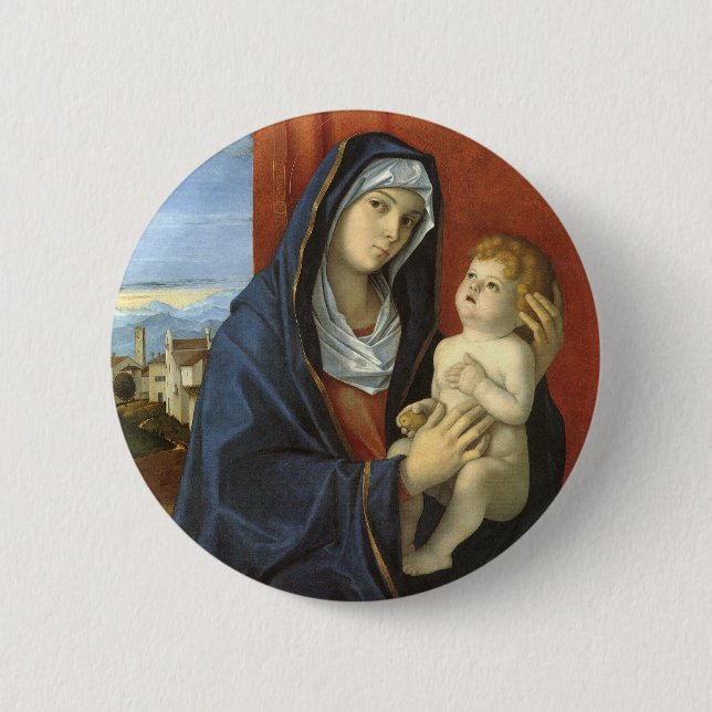 Madonna och barn av Giovanni Bellini Knapp (Framsida)