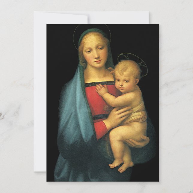 Madonna och barn av Raphael, Baby Shower Inbjudningar (Framsida)