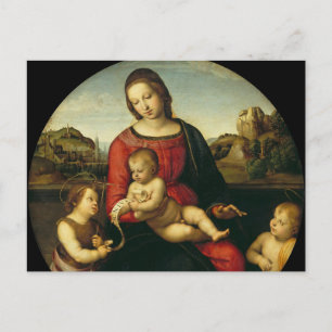 Madonna och barn av Raphael Vykort
