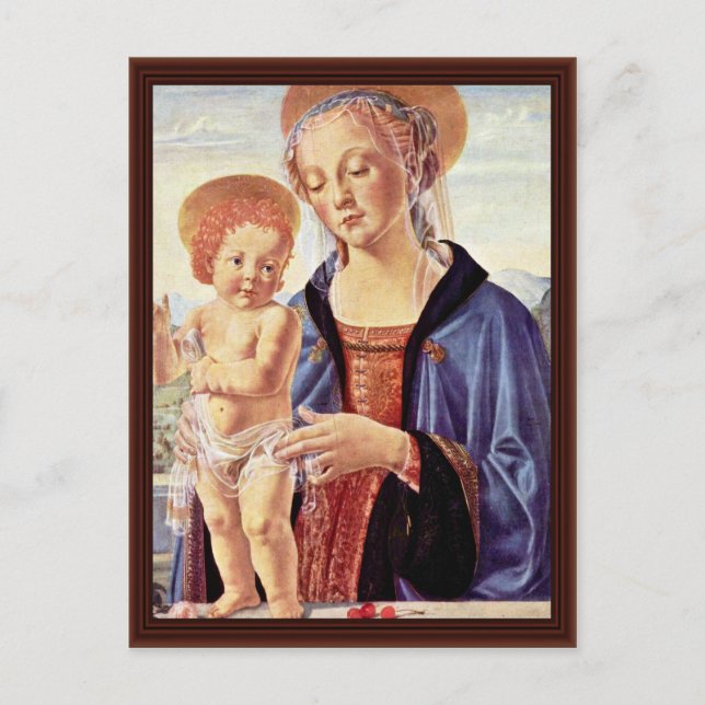 Madonna och barn av Sarto Andrea Del Vykort (Framsida)
