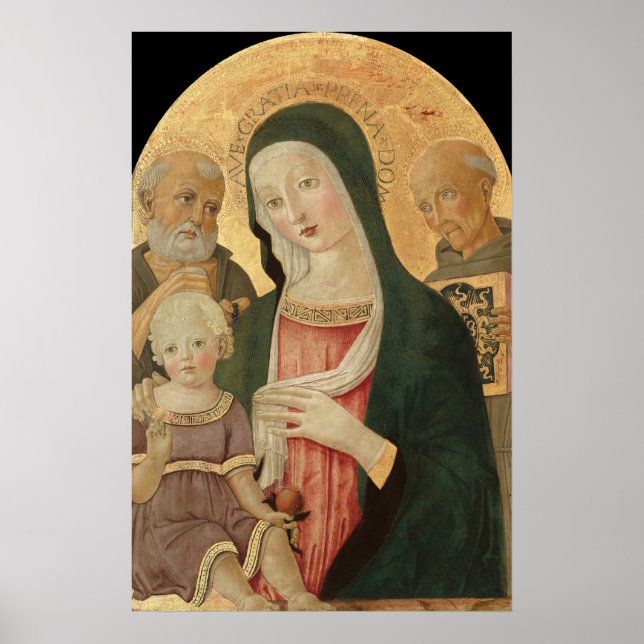 Madonna och barn - B. di Giovanni Finkonstplakat Poster (Framsidan)