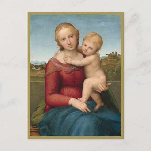 MADONNA OCH BARN c. 1505, Raphael  (1483–1520)  Vykort (Framsida)