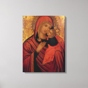 Madonna och barn, c.1650 (panelen) canvastryck