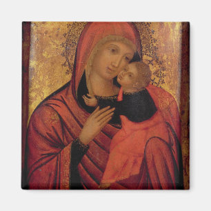 Madonna och barn, c.1650 (panelen) magnet
