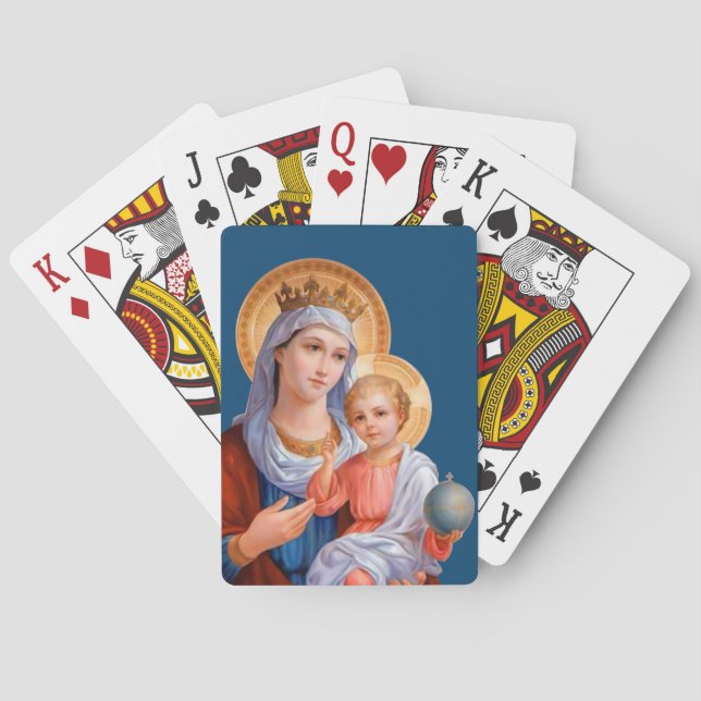 Madonna och barn casinokort (Baksidan)