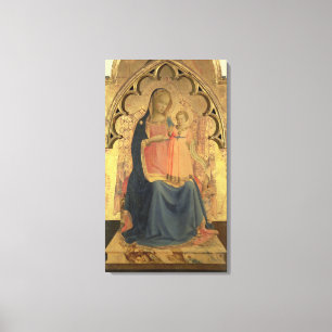 Madonna och barn, centralpanel av en triptych canvastryck
