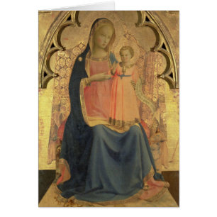 Madonna och barn, centralpanel av en triptych hälsningskort